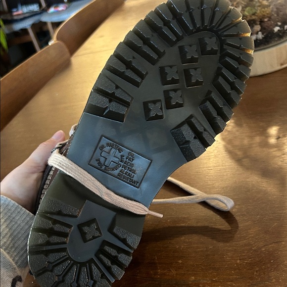 Dr. Martens Dark Brown and Cream Lace-Up Boots - Picture 4 of 6